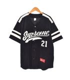 シュプリーム SUPREME 19FW Velour Baseball Jersey ベロア ベースボール ジャージ シャツ 半袖 S 黒 ブラック