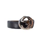グッチ GUCCI インターロッキングG GGレザー ベルト 90・36 黒 ブラック 411924 ☆AA★