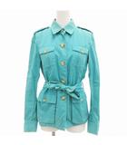 ラルフローレン RALPH LAUREN シャツジャケット ベルト付き 7 青系 /UD ■GY14