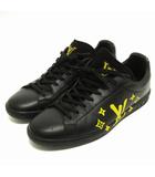 ルイヴィトン LOUIS VUITTON ルクセンブルク サモトラケライン スニーカー シューズ ローカット LVロゴ レザー 黒 黄 ブラック イエロー 8.5 靴 ☆AA★