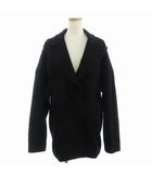 マメクロゴウチ  Mame Kurogouchi ウールコート ショート丈 無地 ビックシルエット 黒 ブラック 1 ■GY45