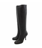 セブントゥエルブサーティ VII XII XXX ロングブーツ シューズ ハイヒール 35.5 黒 ブラック サイドジップ /AE ■GY99