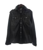 バーバリーブラックレーベル BURBERRY BLACK LABEL シャツ ジャケット ラムレザー 長袖 M 黒 ブラック