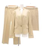 バーバリー ロンドン BURBERRY LONDON 3点セット セットアップ ジャケット スカート パンツ プリーツ ひざ丈 スタンドカラー 42 40 L M /NU ■GY14