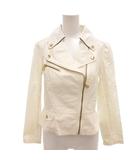 バーバリーブルーレーベル BURBERRY BLUE LABEL ライダースジャケット 38 白 ホワイト /FF ■GY14
