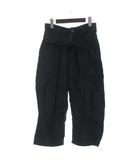 キャピタル kapital パンツ クロップド 七分丈 リボン 麻 リネン XS 黒 ブラック