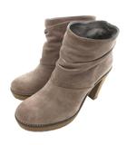  カレンリップス Karen Lipps ショートブーツ ウッドソール スエード 36 ブラウン /IU