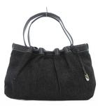 アニエスベー ボヤージュ Agnes b. VOYAGE ハンドバッグ デニム地 レザーハンドル 黒 ブラック /JS