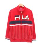 フィラ FILA トラックジャケット ジップアップ ハイネック ロゴ ストライプ L 赤 レッド /JS