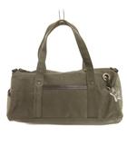 アニエスベー ボヤージュ Agnes b. VOYAGE ハンドバッグ ボストン ショルダー 2WAY ストライプ 切替 カーキ ■FF