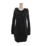 バーバリーブルーレーベル BURBERRY BLUE LABEL ニット ロング パーカー プルオーバー 長袖 ウール ロゴ ダークグレー 38