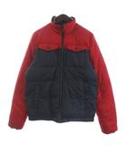 ダウンジャケット リバーシブル ジップアップ 長袖 S 紺 ネイビー 赤 レッド