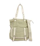 アニエスベー agnes b. ハンドバッグ ショルダー 2WAY 白 ホワイト 緑 ■GY14