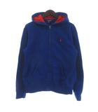 ポロ ラルフローレン POLO RALPH LAUREN パーカー ジップアップ フーディー ロゴ 刺繍 長袖 裏起毛 L 14-16 青 ブルー