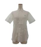 ラルフローレン RALPH LAUREN シャツ ブラウス 半袖 ボタンダウン BD ロゴ 刺繍 7 白 ホワイト ■GY14