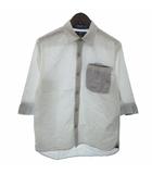 ビームスハート BEAMS HEART シャツ 七分袖 花柄 白 M ■GY14