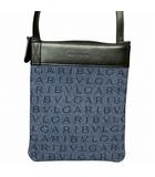 ブルガリ BVLGARI ロゴマニア ショルダーバッグ サコッシュ 総柄 紺 ネイビー ☆AA★