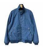 90s Vintage ナイロン フリース ブルゾン ジャケット スタンドカラー 青 ブルー L