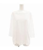 ジルサンダー JIL SANDER NAVY Tシャツ カットソー ボートネック 7分袖 L 白 ホワイト /AE ■GY41