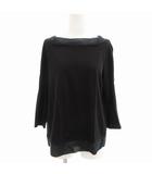 ジルサンダー JIL SANDER NAVY Tシャツ カットソー ボートネック 7分袖 M 黒 ブラック /AE ■GY41