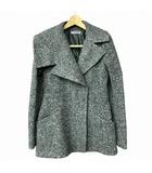 ジルサンダー JIL SANDER アシンメトリー ツイード ジャケット 灰 グレー 36 S位 138710 21810582 ■GY41