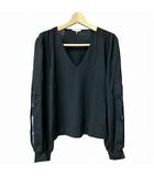 エミリオプッチ EMILIO PUCCI Vネック ニット セーター 袖切替 黒 ブラック L ■GY41