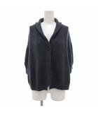 ジルサンダー JIL SANDER ニットカーディガン カシミヤ混 リネン混 シルク混 ショールカラー 五分袖 36 ブルーグレー系 /UO ■GY41