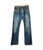 ディーゼル DIESEL デニムパンツ フレア USED加工 汚し加工 青 ブルー 28 ☆AA★