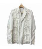 コムデギャルソンブラック COMME des GARCONS BLACK 25SS ポリエステル フリル ジャケット 白 ホワイト M 1O-J025 AD2024