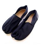 マルタンマルジェラ 22 Martin Margiela 22 エスパドリーユ タビ Tabi スリッポン シューズ キャンバス レザー 43 27.0 黒 ブラック 白 ホワイト 生成り /MP ■GY17