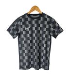 ナイキ NIKE DRI-FIT ACADEMY トップ AOP 半袖 カットソー Tシャツ クルーネック ロゴ刺繡 市松模様 L ブラック グレー AQ0641-010