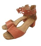 マニュ manu ストラップサンダル スエード 24 オレンジ /JS