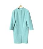 マッキントッシュフィロソフィー MACKINTOSH PHILOSOPHY 美品 ウール ビーバーコート ノーカラーコート ロング H5B03-226-23 34 緑 ミントグリーン系