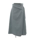 ラップ風フレアスカート ロングスカート 無地 M 青 ブルー 4111-42700 ■GY43 /KE