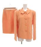 ミラショーン mila schon duemila セットアップ フォーマル ジャケット スカート ちりめん フリルカラー 40 オレンジ /JS ■GY43