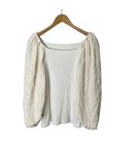  シングス ザット マター THINGS THAT MATTER CONFLICTING POWER SLEEVE BLOUSE ブラウス 切替 ニット 長袖 0583TM0131P F 白 ホワイト