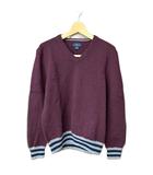 ブルックスブラザーズ BROOKS BROTHERS エルボーパッチ Vネック ニット 長袖 セーター ウール M ボルドー グレー