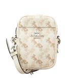 コーチ COACH 91108 ミニショルダーバッグ 斜め掛け ホースアンドキャリッジ PVC レザー ロゴ 総柄 白 オフホワイト /FT ■GY18