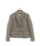 セオリー Theory 23AW Pattern Tweed Square DB JKT ツイードジャケット テーラード ウール 00 ベージュ 黒 白 グレー /MI ■OS