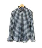 ラルフローレン RALPH LAUREN チェック柄 長袖 シャツ ボタンダウンシャツ コットン 刺繡  M 青 ブルー