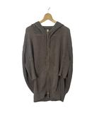 イリアンローブ iliann loeb リネン ニット パーカー ブルゾン ダブルジップ 七分袖 半端袖 グレー系