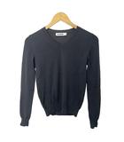 ジルサンダー JIL SANDER ウール ニット セーター Vネック 長袖 36 黒 ブラック