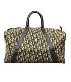 クリスチャンディオール Christian Dior ヴィンテージ トロッター ボストンバッグ キャンバス地 レザー ブラック ベージュ ☆AA★