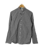 ジェイクルー J.CREW 2PLY ギンガムチェックシャツ 長袖 ボタンダウン カジュアルシャツ S 黒 ブラック 白 ホワイト