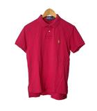 ポロ バイ ラルフローレン Polo by Ralph Lauren ロゴ刺繡 ポロシャツ 半袖 シャツ コットン スリット M ピンク ☆AA★