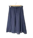 イージー フレアスカート リボン ひざ丈 F ネイビー