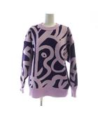 プリーツプリーズ PLEATS PLEASE イッセイミヤケ ニット セーター 長袖 ロゴ 紫 パープル 総柄 PP33KK811 /MQ ■GY17