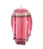 エムエムシックス メゾンマルジェラ MM6 Maison Margiela FAIR ISLE KNIT ドッキングワンピース ひざ丈 S ピンク グレー ノルディック S62GP0033 /DF ■OS ■OS