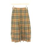 バーバリーズ Burberrys ノバチェック スカート ロング プリーツ フレア チェック柄 ヴィンテージ ベージュ 黒 ブラック 赤 レッド /YT