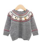 ファミリア Familiar ニット セーター 80 ノルディック柄 長袖 グレー /AE ■GY14